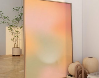 Preppy Poster, Colorful Gradient Wall Art Yellow Green, Aura Print Gradient Print, Digital Download