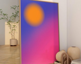 Dopamine Decor Aura Wall Art Pink Gradient Wall Art Spiritual Gift for her Poster Psychedelic Decor Preppy Aura Poster Digital Download