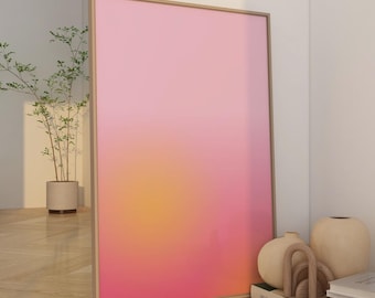 Leinwand: Rose Aura Wall Art Aura Canvas Dopamine Decor Gradient Art Psychedelic Poster Spiritual Gift for Her Spiritual Wall Art Cute