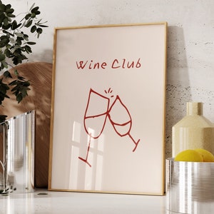 Colourful Hand Drawn Print Wine Poster Cheers Print Cin Cin Poster Kitchen Decor Bar Cart Prints Trendy Wall Art Wine Wall Art Digital