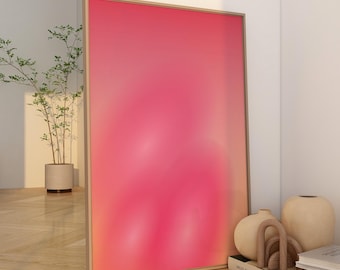 Gradient Print Pink orange, Aura Wall Art, Dopamin Poster Pink Spark, Aura Print, Gradient Wall Art Orange, Gift for her