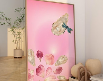 Girly Wall Art, Gradient Wall Art Pink, Aura Poster Fun, Dopamin Decor Poster, Aura Print, Kids Room Wall Art