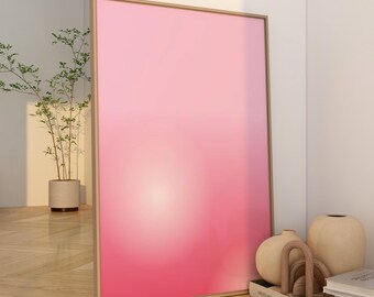 Rosé Aura Wall Art Aura Poster Spiritual gift for her Digital Download Printable Wall Art Psychedelic Wall Art Dopamin Decor Preppy