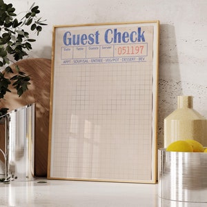 Adrettes Zimmer Dekor Geschenk für Sie Einweihungsparty Geschenk Vintage Druck Gast Check Wandkunst Gast Check Poster Gast Check Druck Digitaler Download