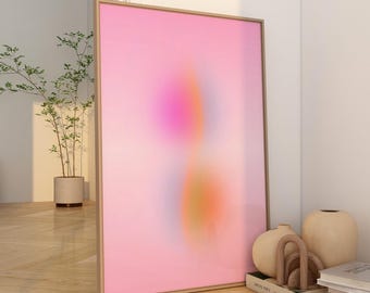 Zirkus Kunst, Home Decor Rosa, Aura Poster Rosa, Gradient Wall Art, Dopamin Decor Poster