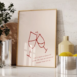 Cin Cin Print Cheers Print Wine Poster Alcohol Print Gift Kitchen Decor Bar Cart Prints Trendy Wall Art Vintage Wine Wall Art Printable Art