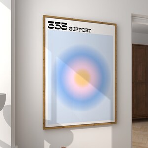 Angel Number 333 Print Aura Wall Art Angel Number Poster Gradient Spiritual Print Spiritual Gift for Her Dopamine Poster Printable Wall Art