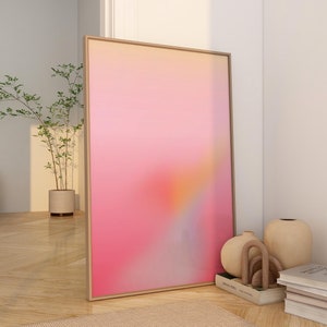 Pink Gradient Aura Print Light Rose Glow Aura Poster Digital Download Psychedelic Decor Dopamine Wall Art Wellness Routine Gift for her