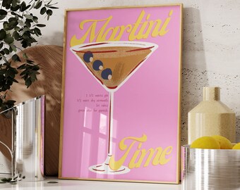 Vintage Martini Art Retro Martini Wall Art Martini Print Espresso Martini Poster Cocktail Poster Kitchen Decor Bar Cart Art Digital Download