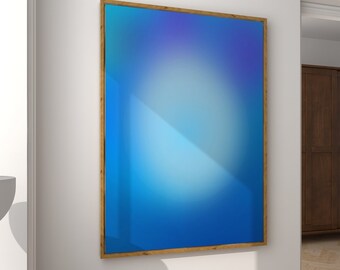 Aura Poster Blue Gradient Aura Gift Poster Vintage Positive Energy Poster Trendy Wall Art Gift Spiritual Poster Blue Print Digital Download