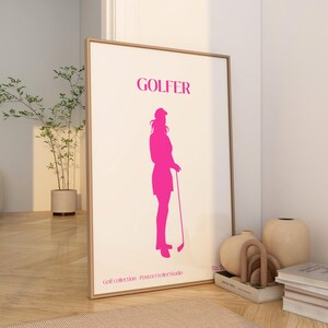 Golf Poster Pink Golf Gifts for Women Sports Poster Retro Vintage Golf Ball Wall Decor Digital Download Retro Sports Poster Golf Fan Gifts
