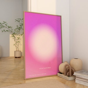 Pink Aura Poster Set Affirmation Poster Spiritual Wall Art Gradient Print Trust Retro Aura Poster Digital Printable Wall Art Psychedelic Art
