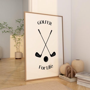 Golf Poster Retro Vintage Golf Wall Decor Minimalistic Golf Prints Golf Gifts for Women Golf Gifts for Men Digital Download Printable Art