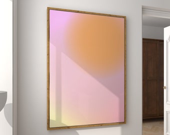 Gradient Aura Poster, Pink Orange Gradient Art, Digital Poster, Aura Energy, Spiritual Wall Art, Aura Print, Manifestation Poster, Digital