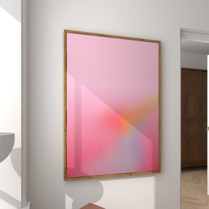 Affiche aura dégradé, impression aura, art mural aura rose, aura rose clair, art mural bien-être, poster dégradé, art mural abstrait rose, numérique