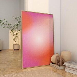 Aura Poster Red Gradient Art Spiritual Wall Art Preppy Room Dopamine Decor Psychedelic Poster Aura Wall Art Aura Print Digital Download