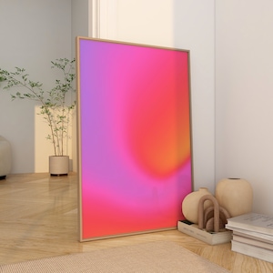 Pink Gradient Aura Poster Poster Vintage Aura Print Aura Wall Art Minimalistic Spiritual Poster Gift Aura Energy Aura Light Digital Download
