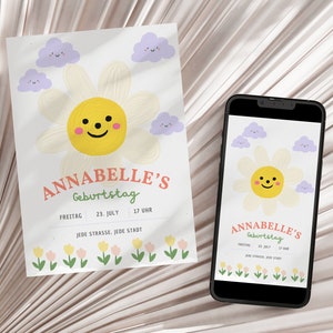 Kindergeburtstag Einladung Digitale Einladung Vorlage Digitale Einladungsvorlage WhatsApp Einladung Canva Vorlage Digital Download