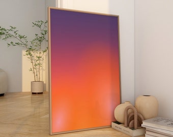 Blue Gradient Aura Poster Orange Gradient Aura Art Y2K Decor Spiritual Wall Art Psychedelic Poster Aura Print Gift for Her Digital Download