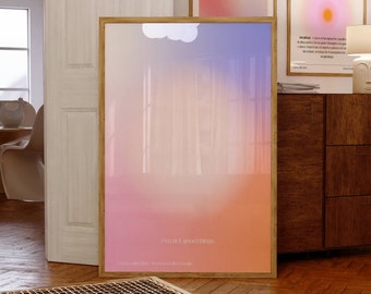 Attract Good Things Aura Poster, Poster Vintage, Digital Poster, Colourful Aura Poster, Positive Energy Poster, Gradient Art, Spiritual Art