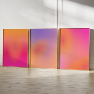 Aura Print Gradient Dopamine Decor Psychedelic Poster Aesthetic Gallery Set Dopamine Poster Set Spiritual Gift for Her Digital Download