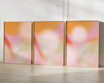 Attract Good Things Gallery Wall Set Aura Poster Set Gradient Art Spiritual Gift for Her Preppy Dorm Decor Aura Print of 3 er Set Digital