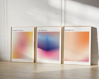 Aura Poster Set 3er Set Aura Poster Set of 3 Pieces Wall Art Aura Art Aura Energy Angel Numbers Poster Trendy Wall Art Aesthetic Room Decor