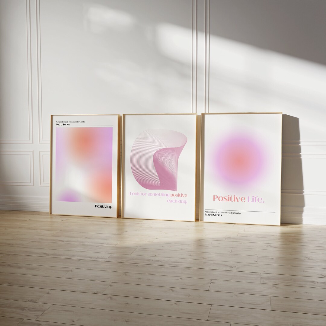 Aura Poster Set of 3 Affirmation Poster Aura Print of 3 Wall Art Aura ...