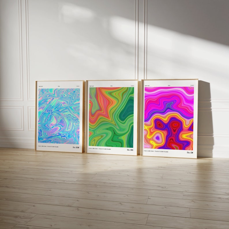 Love Aura Poster 3er Poster Set Artful Wall Set Psychedelic Decor Spiritual Poster Aura Wall Art Aura Print Aura Energy Digital Download