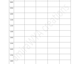 Hoja de informe horario de enfermería editable - Plantilla de Microsoft Word - 6 PLANTILLAS INCLUIDAS