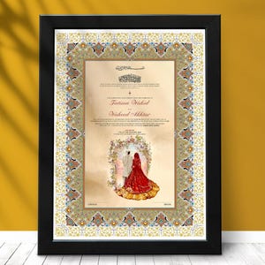 Editable Muslim Wedding Invitation, Modern Nikkah Invitation, Islamic wedding invite, Editable Template, Floral, Mobile & Printable