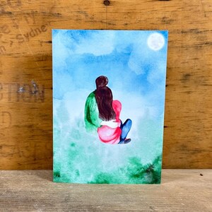 Mondschein paar Karte - romantische druckbare Karte für Sie und Ihn - Instant Download