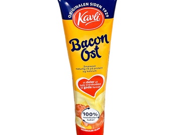 Kavli Bacon Cheese Spread | Norwegian Cheese | Snack Tube | Sandwich Topping | Food Gift | High Calcium & Protein