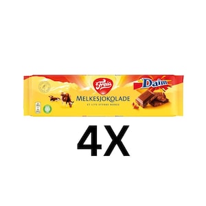 Freia Milk Chocolate with Daim Pieces | Iconic Norwegian Chocolate with Almond Crunch | Perfect Gourmet Gift for Friends and Family