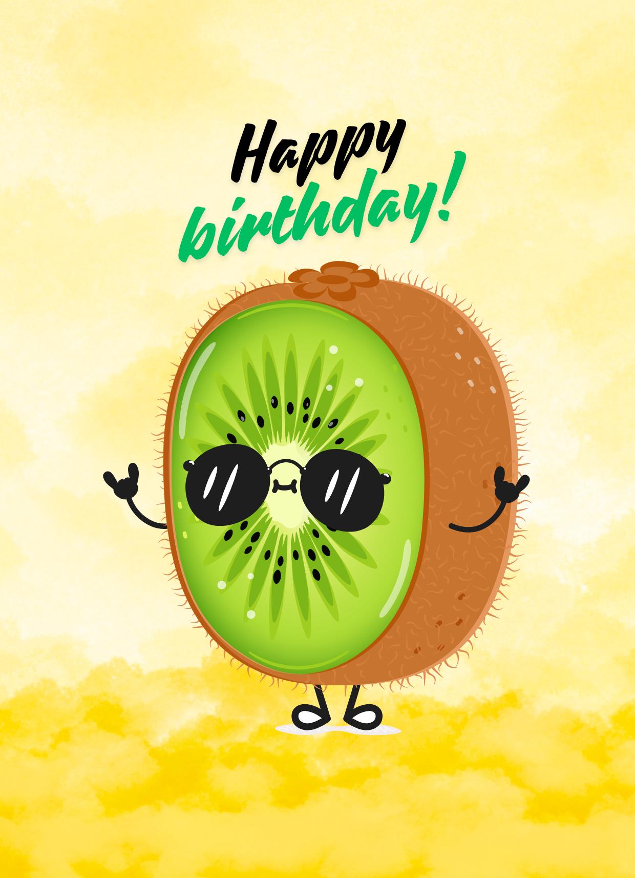 Tarjeta de cumpleaños de kiwi para amigos y familiares: perfecta para días  especiales. Descarga instantánea - Etsy España