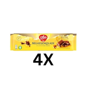 Freia Milk Chocolate with Salted Roasted Almonds | Caramelized Nut Delight | Iconic Norwegian Chocolate Gift | Luxurious Gourmet Sweet Treat