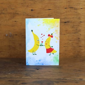 Love Banana Folding Card | Whimsical Greeting Card | Instant Download | Birthday Card | Anniversary Card | Fun Printable
