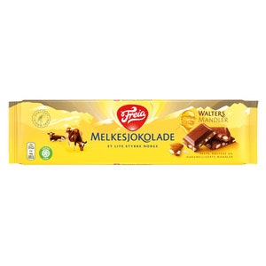 Freia Milk Chocolate Bar | Salted Roasted Almonds | Caramelized Almonds | Gourmet Snack | Luxurious Chocolate Treat | Sweet Gift