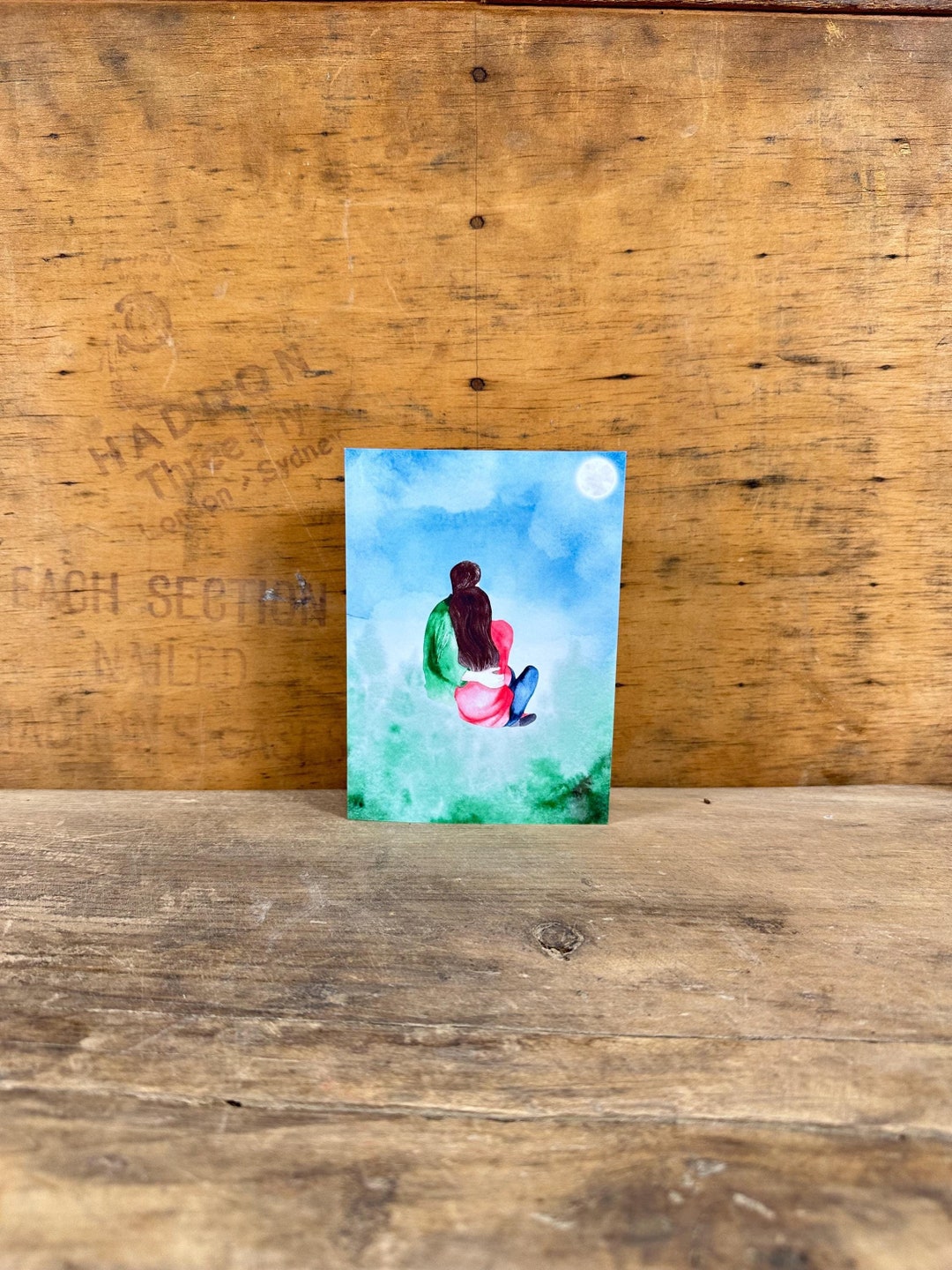 Moonlight Couple Card - Romantic Printable Card for Him and Her - Instant Download - Etsy