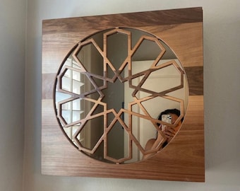 Bathroom Cabinet Wall Mounted / Medicine Cabinet With Mirror / Floating Shelf Wooden Walnut Wall Decor / Washbasin Mirror