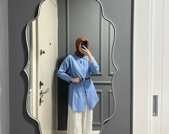 Moroccan Style Wall Mirror | Decorative Arched Mirror | Handmade Real Glass | Unique Wall Decor | Wooden Frame