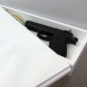 Hidden Gunsafe Wall Mount | Custom Size Floating Nightstand | Hidden Money Drawers | Wooden Wall Mounted Floating Shelf | Wooden Key Holder