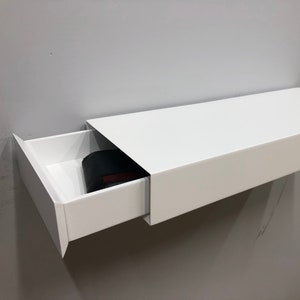 Wooden White Tv Unit With Hidden Drawers | Custom Size Floating Shelf | Hidden Money Box | Secret Gunsafe Shelf | Modern TV Cabinet Shelves