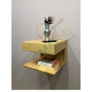 Wall Mounted Floating Wooden Nightstand
