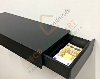Wooden Tv Unit With Hidden Drawers | Custom Size Floating Shelf | Hidden Money Box | Secret Gunsafe Shelf | Modern TV Cabinet Shelves