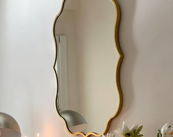 Wooden Framed Mirror | Gold Framed Mirror | Modern Mirror | Luxury Mirror
