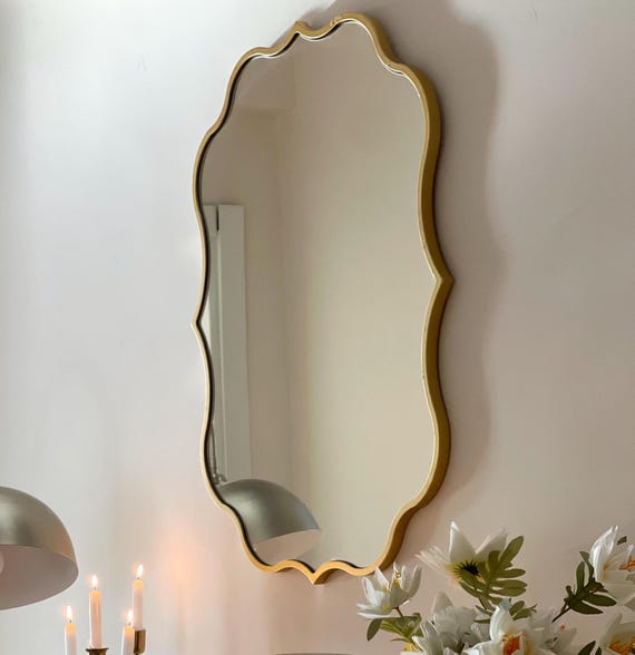 Wooden Framed Mirror | Gold Framed Mirror | Modern Mirror | Luxury Mirror