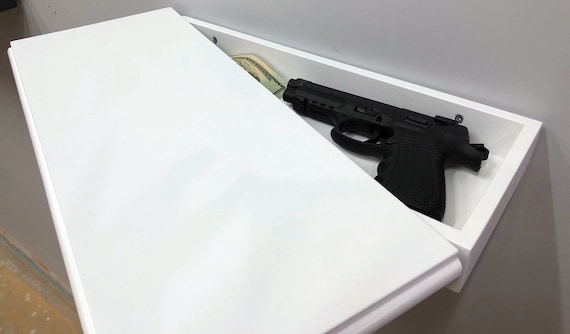 Hidden Gunsafe Wall Mount | Custom Size Floating Nightstand | Hidden Money Drawers | Wooden Wall Mounted Floating Shelf | Wooden Key Holder