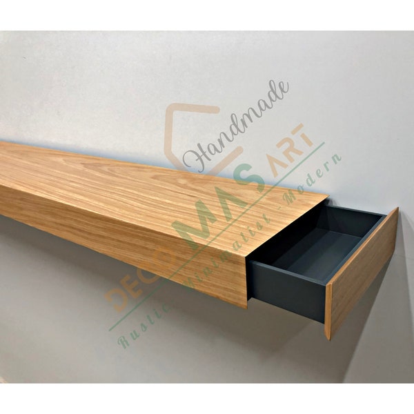 Floating Black Modern Tv Shelf Etsy