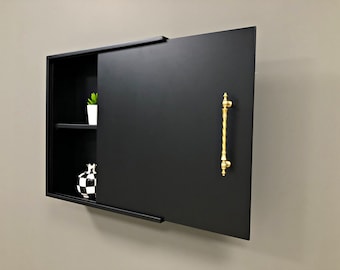 Wooden Wall Cabinet With Custom Color And Size Options / Medicine Cabinet / Minimalist Floating Shelf Wooden Wall Decor / Wooden Cabinet